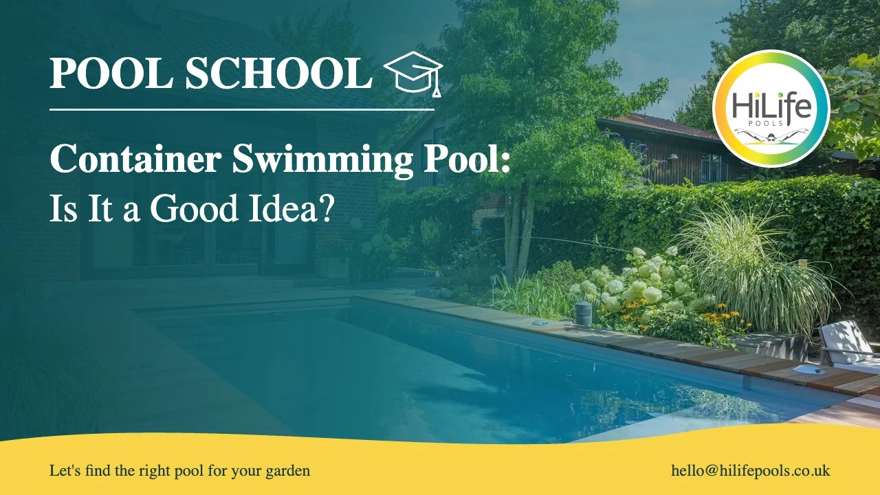 container swimming pool featured Container swimming pool guide from HiLife Pools, with a pool with timber decking