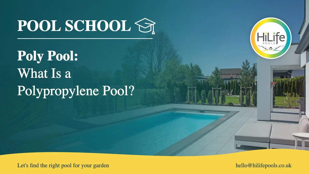 poly pool featured Poly pool guide from HiLife Pools, with a pool with a paved terrace.