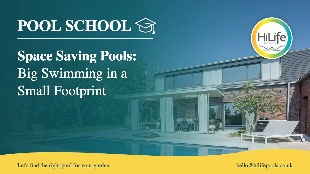 space saving pools featured Space saving pools guide from HiLife Pools, with a pool beside a covered terrace.